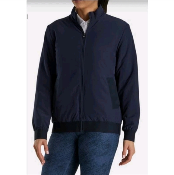 Footjoy FJ Womens Insulated Bomber Jacket Full Zip Golf Navy Blue M - Picture 1 of 12